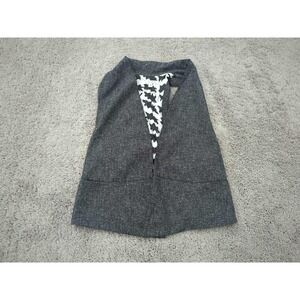 CAbi Vest Womens Small Gray Sleeveless Open Front Tweed‎ Office Casual